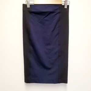 H&M Basic Pencil Navy Black Midi Skirt Size XS